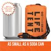 Go Time Gear Survival Life Tent • 2 Person Mylar Emergency Shelter Tube Tent + Paracord • All-Weather Protection for Camping, Hiking, & Survival Kits • Includes Emergency Whistle • 1PK Orange
