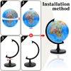 World Globe for Kids Learning, 8 inch Interactive Spinning Earth Globe for Children with Stand, Self-Assembled World Globes for Educational Geography Decorative Kids Room, Classroom, Adults Office