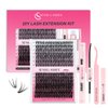 Lash Clusters Kit，SENSELASHES DIY Lash Extension Kit Natural&Soft Eyelash Clusters 280Pcs 30D+40D 0.07mm D Curl Individual Lashes 10-16mm Mix with Lash Bond and Seal Lash Remover Lash Tweezers