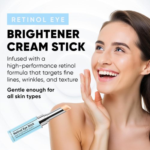 ESTETIST Retinol Eye Brightener Cream Stick, Vitamin C & E Enriched Under Eye Bags Care for Dark Circles, Puffiness & Anti-Aging, Hydrating Eye Balm for All Skin Types