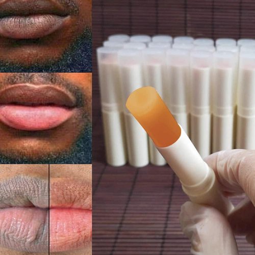 2PC Lip Balm Remove Dark Pigment Whitening Moisturizing Lip Hyaluronic Acid Exfoliating Dead Skin Lightening Lip Care (Orange)