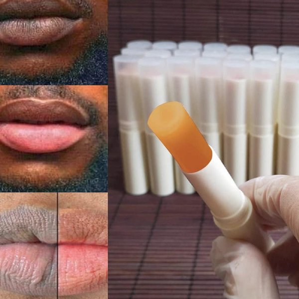 2PC Lip Balm Remove Dark Pigment Whitening Moisturizing Lip Hyaluronic Acid Exfoliating Dead Skin Lightening Lip Care (Orange)