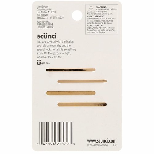 Scunci, Real Style, Pearl Bobby Pins, 4 Pieces