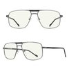 RB.Pilot Reading Glasses for Men Square Double Bridge Blue Light Blocking Computer Readers (grayness, 1.50)