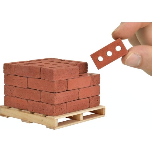Acacia Grove Mini Red Bricks with Pallet, 1/6 Scale (32 Pack)