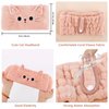 Atoden Cat Ears Spa Headband Wristband Set Cute Animal Skincare Headband Makeup Headband for Washing Face Elastic Face Wash Hair Band for Women Girls Trendy Stuff