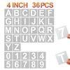 4 Inch Letter Stencils and Numbers, 36 Pcs Alphabet Art Craft Stencils, Reusable Plastic Art Craft Stencils for Wood, Wall, Fabric, Rock, Chalkboard, Signage, DIY School Art Projects (4 Inch)