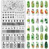 Whaline 6 Pieces St. Patrick's Day Nail Stamping Plates Kit Lucky Shamrock Rainbow Image Stamp Templates Irish Nail Art Plates for St. Patrick's Day DIY Print Manicure Salon Design Gift
