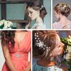 6 Pieces Pearl Hair Comb Hair Pins Pearl Rhinestones Headpiece Hair Barrettes for Women Girls Flower Crystal Headpiece Hair Accessories for Party Wedding Daily Silver