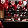 NEBURORA 60 Pcs Red Black White Confetti Balloons with Ribbons 12inch Balloon Garland Arch Kit for Birthday Wedding Graduation Celebrations Party Decoration