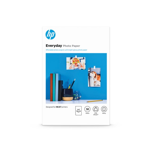 HP Everyday Photo Paper, Glossy, 4x6 in, 50 sheets (CR758A)