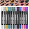 Mrettick 12 Colors Eyeshadow Shimmer Stick, 2024 New Eyeshadow Pencil Waterproof Glitter Eye Shadow Eyeliner Pen, Waterproof Eyeshadow Shimmer Stick Long Lasting Eyeshadow Pencil