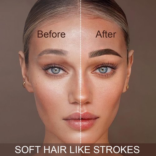 Eyebrow Pencil Dark Brown, Waterproof Microblading Eyebrow Pen 4 Fork Tip Pencil,Smudge Proof Brow Pen Long Lasting Lift & Snatch Liquid Brow Microfilling Eyebrow Tint Marker Pen that Looks Like Hair