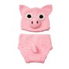 Ximkee Newborn Baby Photography Props Crochet Costume Hat and Pants Outfits Toddler Photoshoot Sets Pink Pig