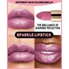 Glitter Metallic Nude Pink Shimmer Lipstick Long Lasting, High Shine Glitter Diamond Creamy Red Lipstick Transfer Proof Non-Stick Lip Gloss Shimmer High Impact Full Coverage Lip Makeup for Women-02