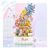 MEIEST Falls Building Blocks Rotating Music Box Set,Candy Flower Bonsai Botanical Collection with Light,Home Decor (Flower)