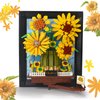 Topdear 3D Sunflower Building Block Sets with Frame, Sunflower Flower Bouquet Building Set for Kids Age 6+, Adult, Creative Framed 3D Sunflowers Building Kit Gift for Mother's Day, Birthday, Christmas