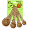 Talisman Designs Laser Etched Beechwood | Set of 4 | Woodland Design | Natural, Wooden Measuring Spoons Set| Cute & Functional Kitchen Tools