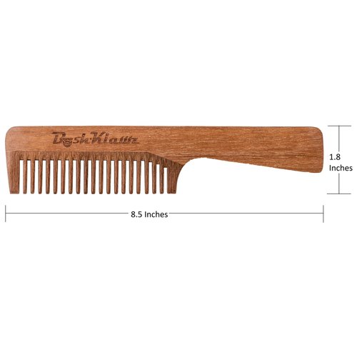 ManKlawz Men's Comb Coarse Thick Wide Teeth Wooden Hair Comb Detangler Rake Handle - Best Handle Hair Comb for Men with Big Manly Hands