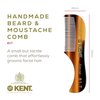 Kent A 81T X-Small Gentleman's Beard and Mustache Pocket Comb, Fine Toothed Pocket Size for Facial Hair Grooming and Styling. Saw-cut of Quality Cellulose Acetate, Hand Polished. Hand-Made in England