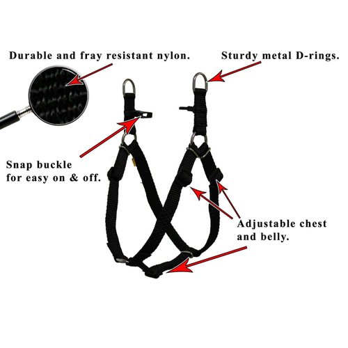 CuteNFuzzy Step-In Dog Harness, Red, Medium