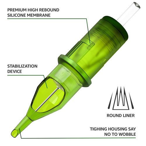 YABA 20Pcs Standard Disposable Tattoo Needles Cartridges Bugpin for Tattoo Artists,Membrane Magnum Tattoo Cartridges Needles for Tattoo Gun (1003RL)