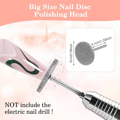 Andibro 2Pcs Sanding Disc Nail Drill Bits,Electric Foot File Hard Skin Remover Discs Emery Carbide Callus Remover Pads Pedicure Sandpapers Replacement Cracked Skin Callus Removal for Manicure Pedicure