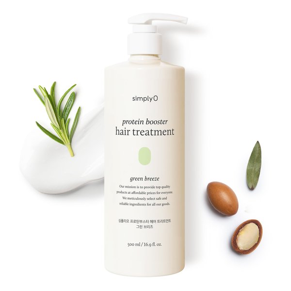 simplyO Protein Booster Hair Treatment | Conditioner for Frizzy and Damaged Hair | Cruelty Free, Vegan, 16.9 fl oz. (Green Breeze)