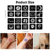 Qpout Tattoo Stencils For Kids Adults, 16 Sheets Henna Tattoo Stencil Kit, Small and Big Tattoo Stencils Designs, Tattoo Stencils for Real Tattoos, Skeleton Spider Owl Flower Butterfly Tribal Totem