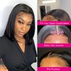 LICHANG 16 Inch 4x4 Lace Closure Bob Wigs Human Hair Wear And Go Short Bob Wigs Human Hair Straight Glueless Wigs Pre Plucked with Baby Hair for Black Women 180% Density