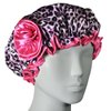 Kella Milla Stylish Satin Shower Cap, Pink Leopard