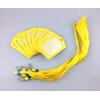 yueton 10pcs Vertical Style Leather Business ID Badge Card Holder, Name Card Business Card Holder Tag with Long Neck Strap Band Lanyard (Yellow)