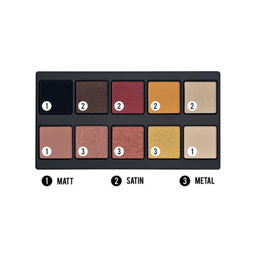 Pupa Milano Make Up Stories Eyeshadow Palette 002 Hot Flame - 10-Shade Shadow Collection with Matte, Satin, and Metallic Color Options - High Pigment Formula - Soft, Blendable Texture - 0.63 oz