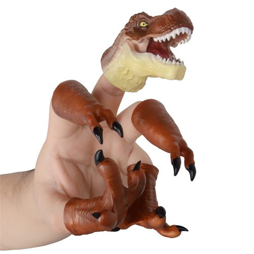 HugOutdoor New T-Rex Dinosaur Finger Puppet Toy Cosplay Novelty Christmas Animal Hand Puppet Doll Mini Prop Funny Kids Gift