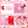 AIBIIN Valentine's Day Balloon Garland Arch Kit,I Love You Banner Red Pink White Confetti Balloons for for Women Girls Wedding Engagement Mother's Day Anniversary Decoration Supplies