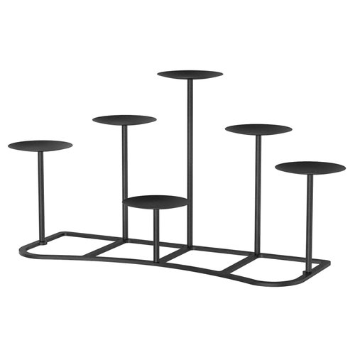 smtyle Christmas DIY 6 Fireplace Candle Candelabra Candleholder Mantle Decor for Flameless or Wax Pillar Candles Stand with Black Iron Decoration on Desk or Floor