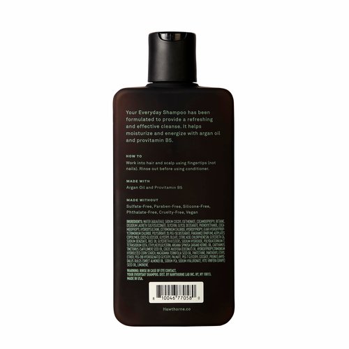 Hawthorne Men's Everyday Shampoo. For Stronger, Healthier Hair with Pure Avocado Oil and Coconut Oil. Mint and Eucalyptus Scent. Natural, Sulfate Free, Paraben Free. 8 fl. oz. 2-Pack.