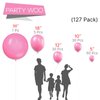 PartyWoo Magenta Pink Balloons, 127 pcs Hot Pink Balloons Different Sizes Pack of 36 Inch 18 Inch 12 Inch 10 Inch 5 Inch Persian Pink Balloons for Balloon Garland Arch as Party Decorations, Pink-Y11