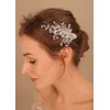 Denifery Blue Crystal Bride Wedding Hair Comb Silver Crystal Hair Comb Clip Bridal Hair Accessories Rhinestone Hair Clip for Women and Girls (White)