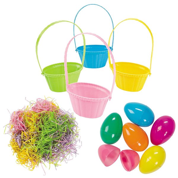 Fun Express Mini Easter Baskets with Mini Easter Eggs Kit 192 Pc