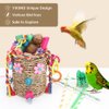 YIXUND Bird Toys,Seagrass Foraging Basket Bird Toy with Colorful Crinkly Paper Wooden Blocks Paper and Bamboo Fingers Nuts DIY Honeycomb Tree for Small Parrot Birds