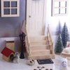 Toyvian Dollhouse Mini Staircase, 1/12 Scale Miniature Stairway with Handrail, DIY Unpainted Staircase, Wood Dollhouse Furniture for Micro Landscape Fairy Garden Decor