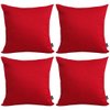 Thmyo 4-Pack 100% Cotton Comfortable Solid Decorative Throw Pillow Case Square Cushion Cover Pillowcase Sublimation Blank Christmas DIY Throw Pillow Covers for Couch Sofa(18x18 inch/ 45x45cm,Red)