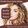 Braided Hair Clips for Women - Hair Accessories for Women - 4 Pcs Sparkling Crystal Stone Braided Hair Clips - Satin Fabric Hair Bands - Rhinestone Hair Clips - Hair Clips for Styling Sectioning