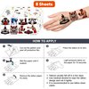8 Sheets (79PCS) Boxing Gloves Temporary Tattoo Theme Birthday Party Decorations Favors Supplies Decor Stickers for Boys Girls Kids Gifts Classroom School Prizes Rewards