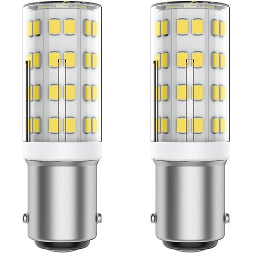 Chinnor Sewing Machine Light Bulb Double Contact BA15D Push in Bulb Daylight White 6000K 15T7DC Base Replacement for Singer,Kenmore Sewing Machine Light Bulb Bayonet Type Replaces (2-Pack)