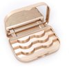 YiQiYi Cosmetic Case Empty Eyelashes Storage Case with Makeup Mirror Holder Box Fake Eyelash Packing Travel Storage Case Eyelashes Bag(Gold)