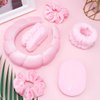 AOPRIE SPA Headbands for Washing Face Makeup Scrunchies Hair Tie Hair Band Women Facial Head Band Wrist Towel Wraps For Shower Face Mask Pink, 6 Pack