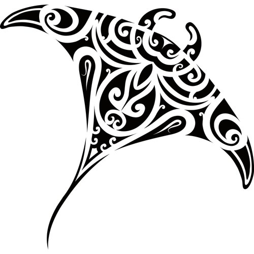 Dopetattoo 6 sheets Temporary Tattoos for Men and Women Stingray Maori Tribal Polynesian Fake Tattoo for Neck Arm Hands Leg