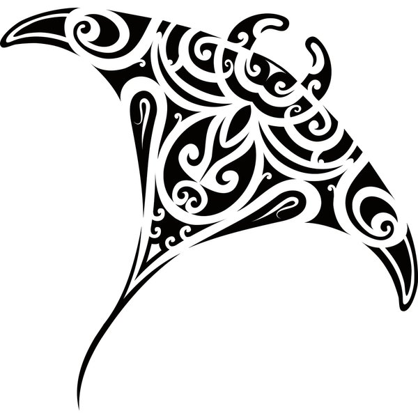 Dopetattoo 6 sheets Temporary Tattoos for Men and Women Stingray Maori Tribal Polynesian Fake Tattoo for Neck Arm Hands Leg